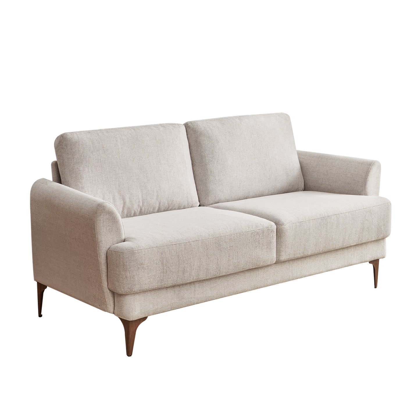 Atopston 63" Fabric Loveseat Sofa for Living Room Apartment, Beige Linen