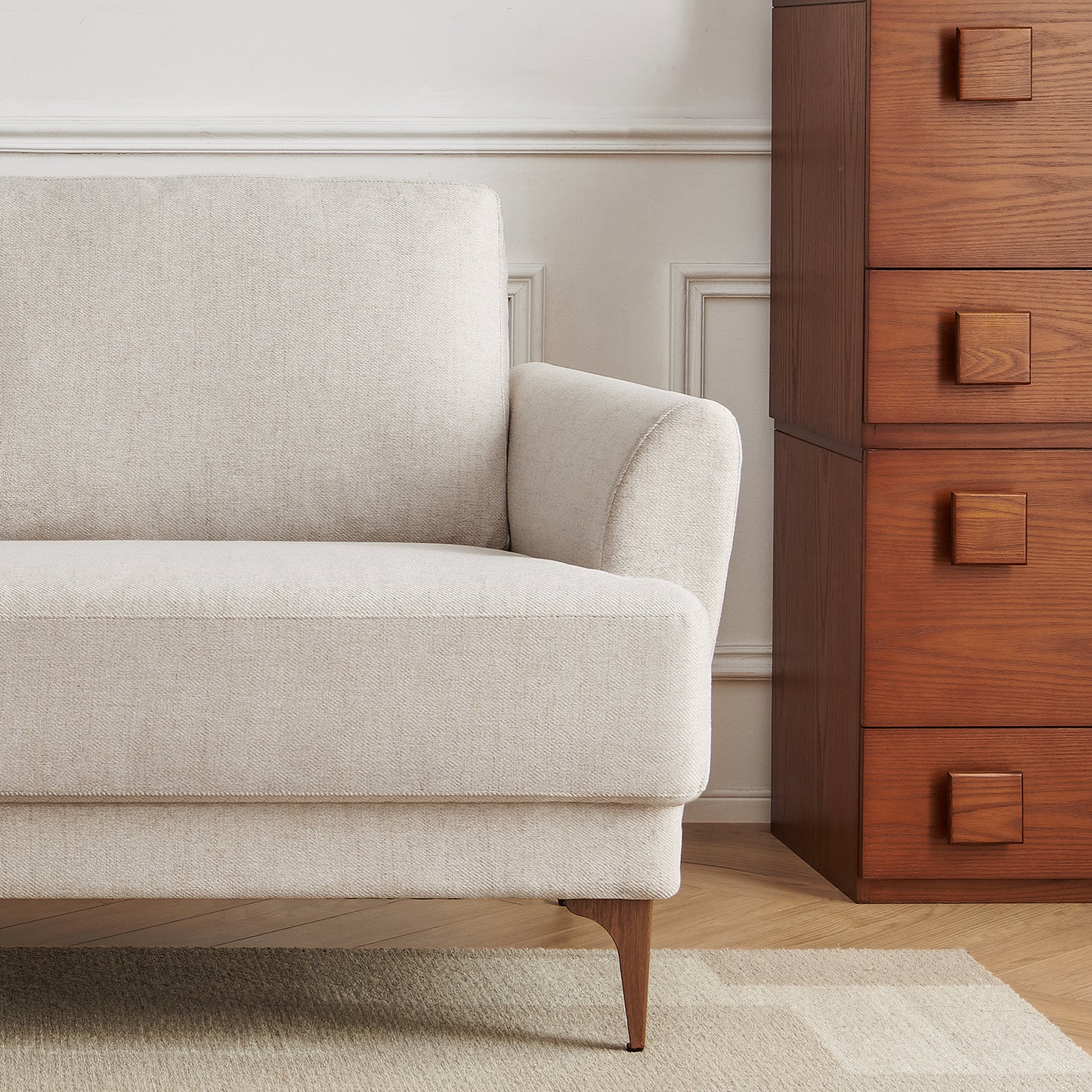 Atopston 63" Fabric Loveseat Sofa for Living Room Apartment, Beige Linen